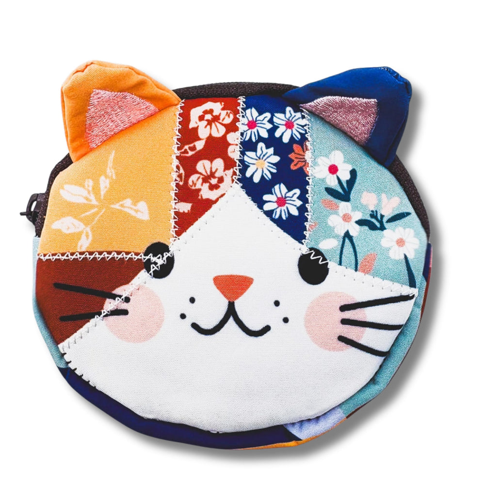 Load image into Gallery viewer, Cat Pencil Case Set | 3 Piece Kawaii Kitty Pouch Set with Coin Purse & Keychain