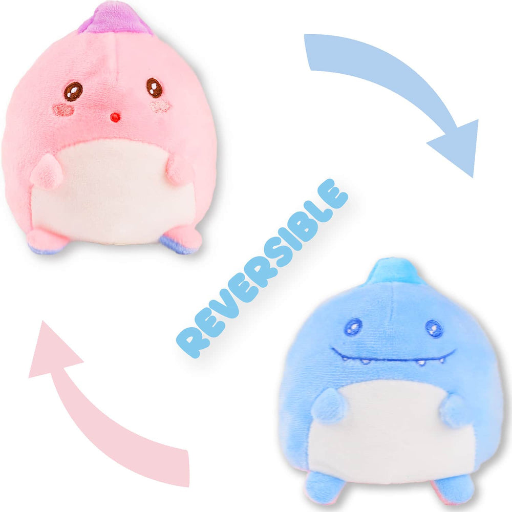 Load image into Gallery viewer, BelugaDesign Dinosaur Plush | Pink Blue Reversible Dino Plushie
