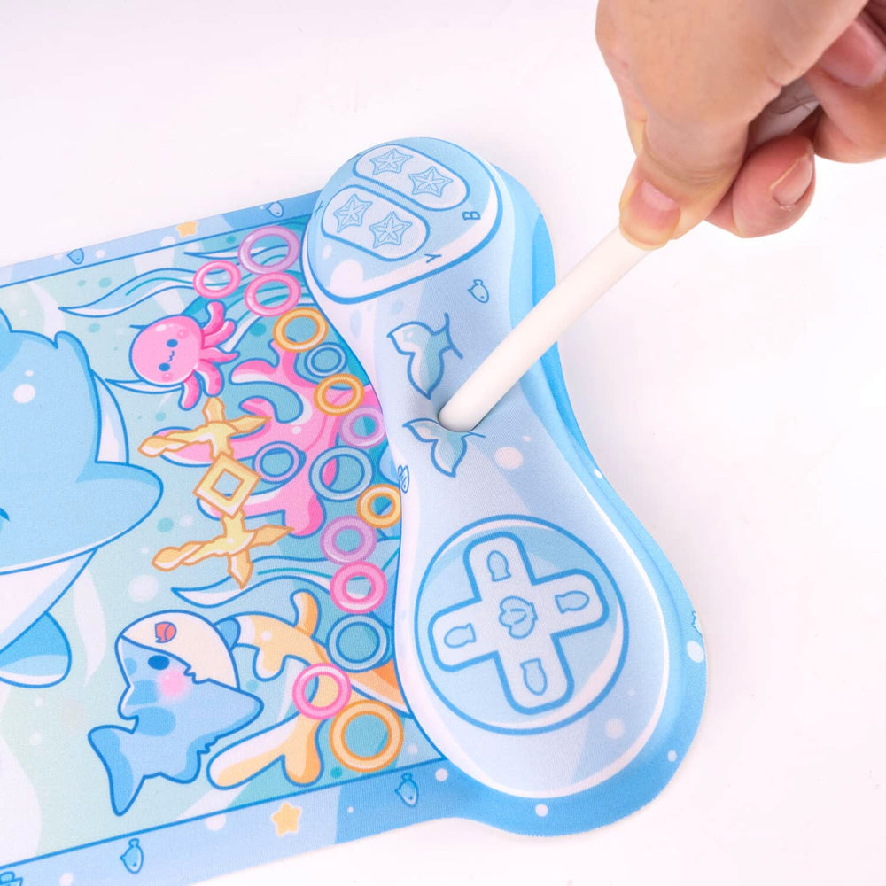 Load image into Gallery viewer, Shark Mousepad | Cute Kawaii Anime Pastel Blue