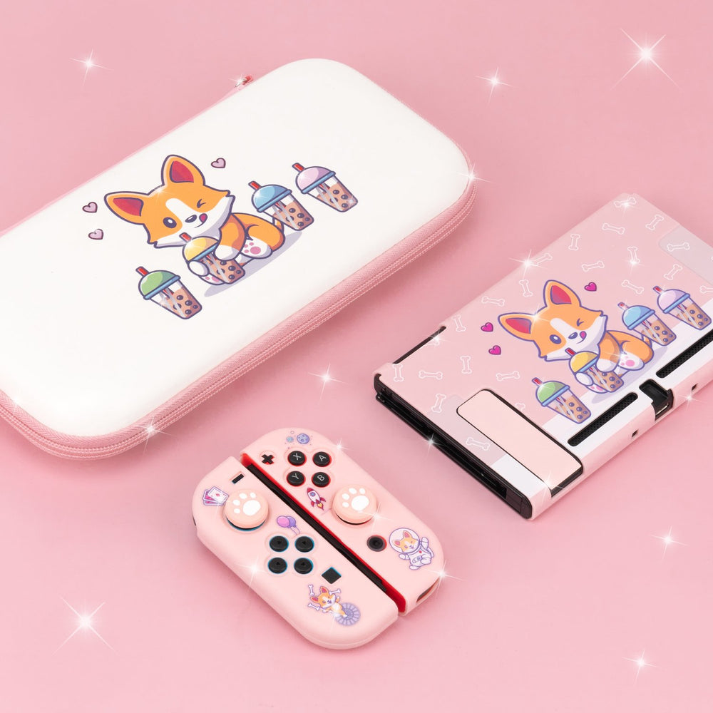 Load image into Gallery viewer, Corgi Boba Carry Case - Fits All Nintendo Switch