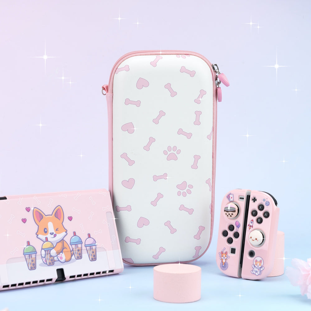 Load image into Gallery viewer, Corgi Boba Carry Case - Fits All Nintendo Switch