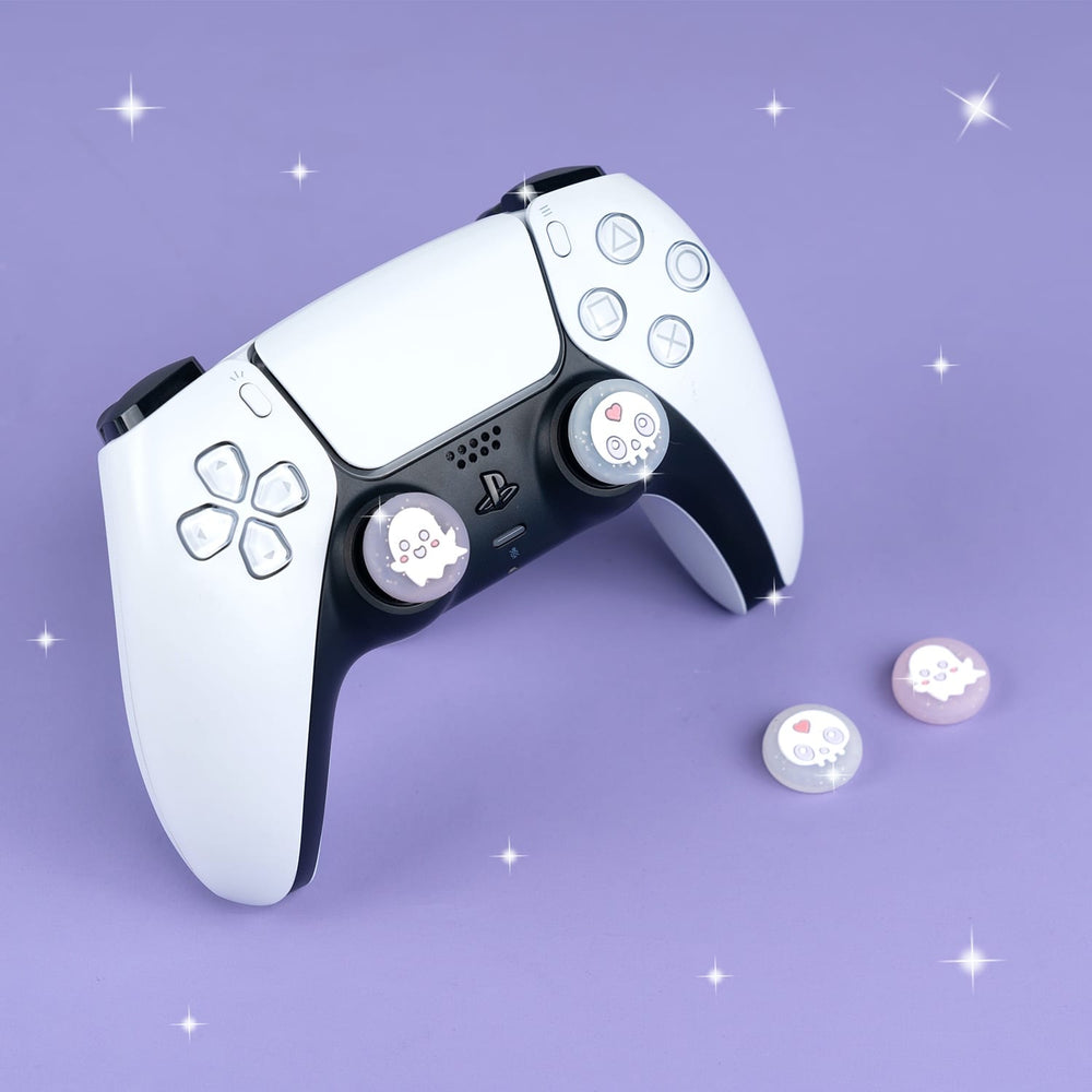 Load image into Gallery viewer, Ghost Thumb Grips - Glitter Clear for PS5 PS Xbox Pro Controller Switch 2