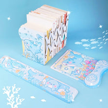 Load image into Gallery viewer, Shark Bookend | Blue White Kawaii Cute Book Stopper
