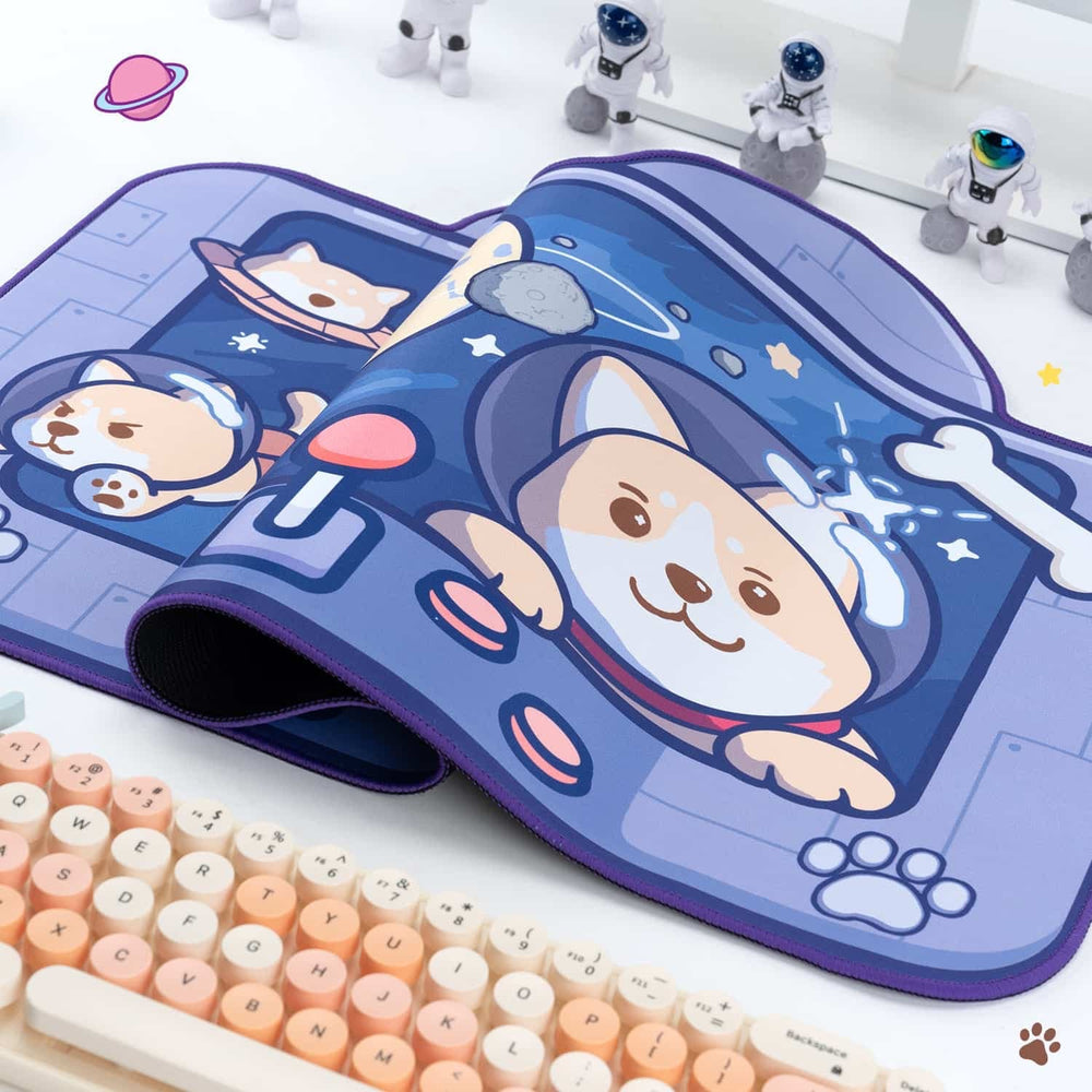 Load image into Gallery viewer, Space Dog Desk Mat Large Mouse Pad
