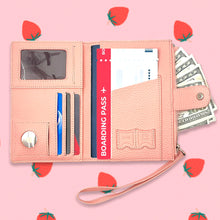 Load image into Gallery viewer, Strawberry Passport Cover | Cute Kawaii Pink Leather Travel Case
